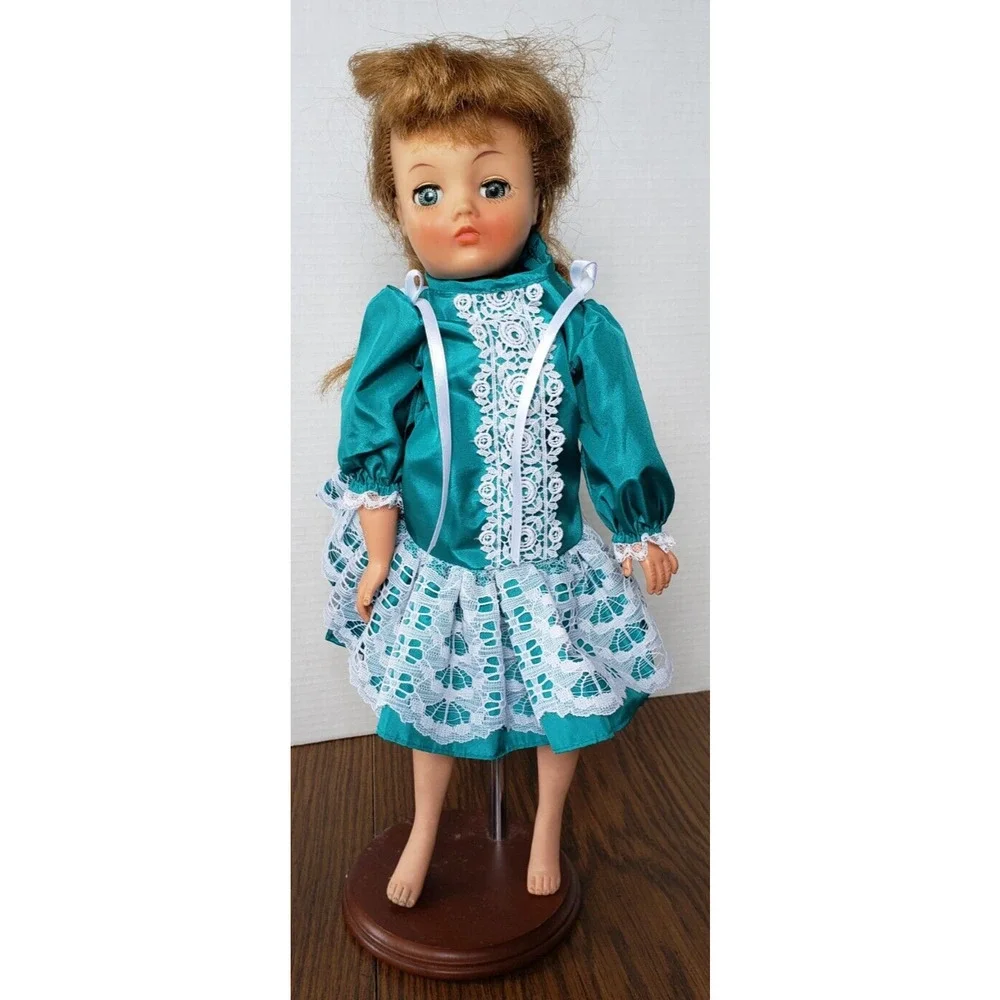 Blonde Haired Blue Eyed Girl in Blue Outfit 17 Inch Doll